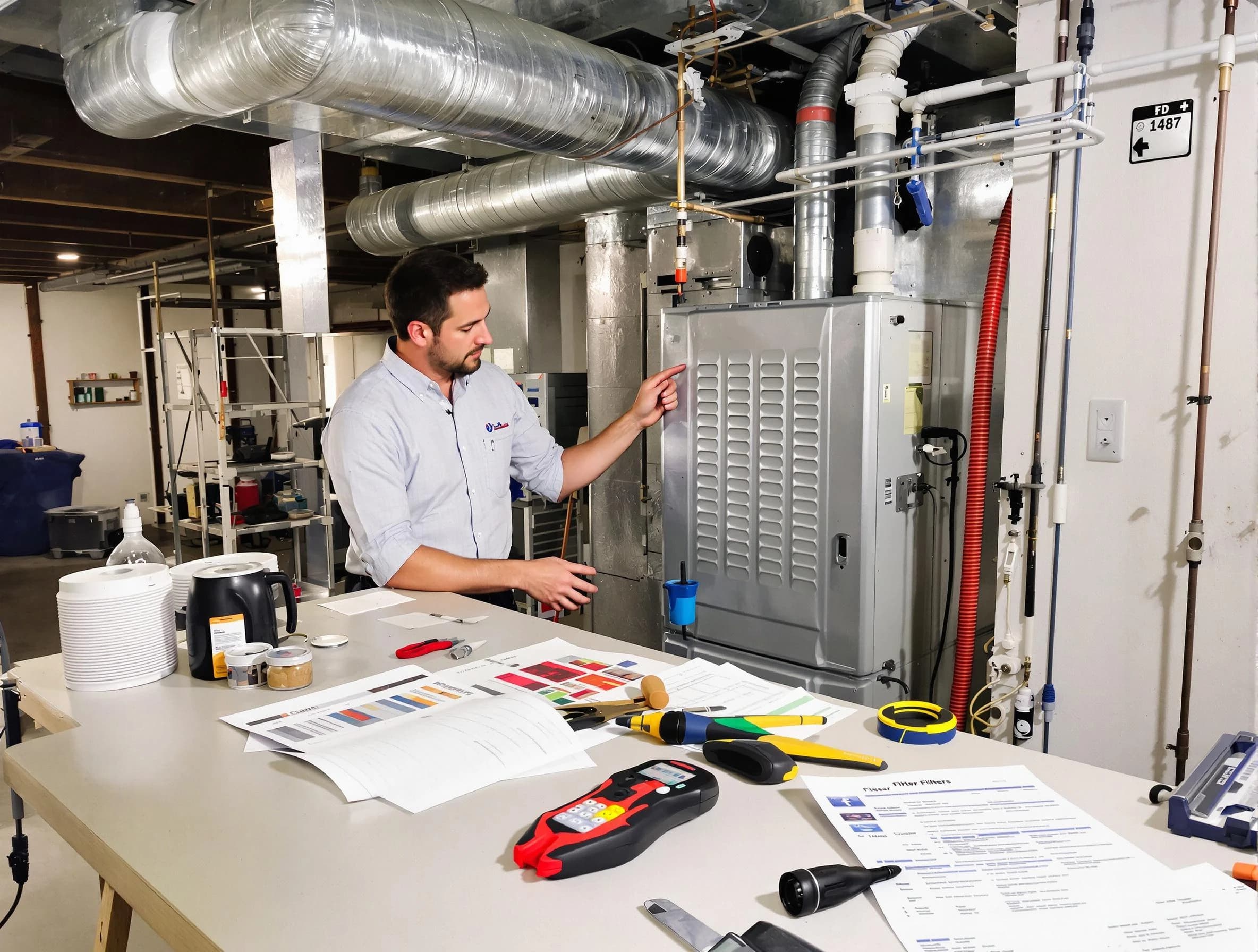 Milliken Air Duct Cleaning inspector conducting detailed filter system evaluation using professional diagnostic tools in Milliken