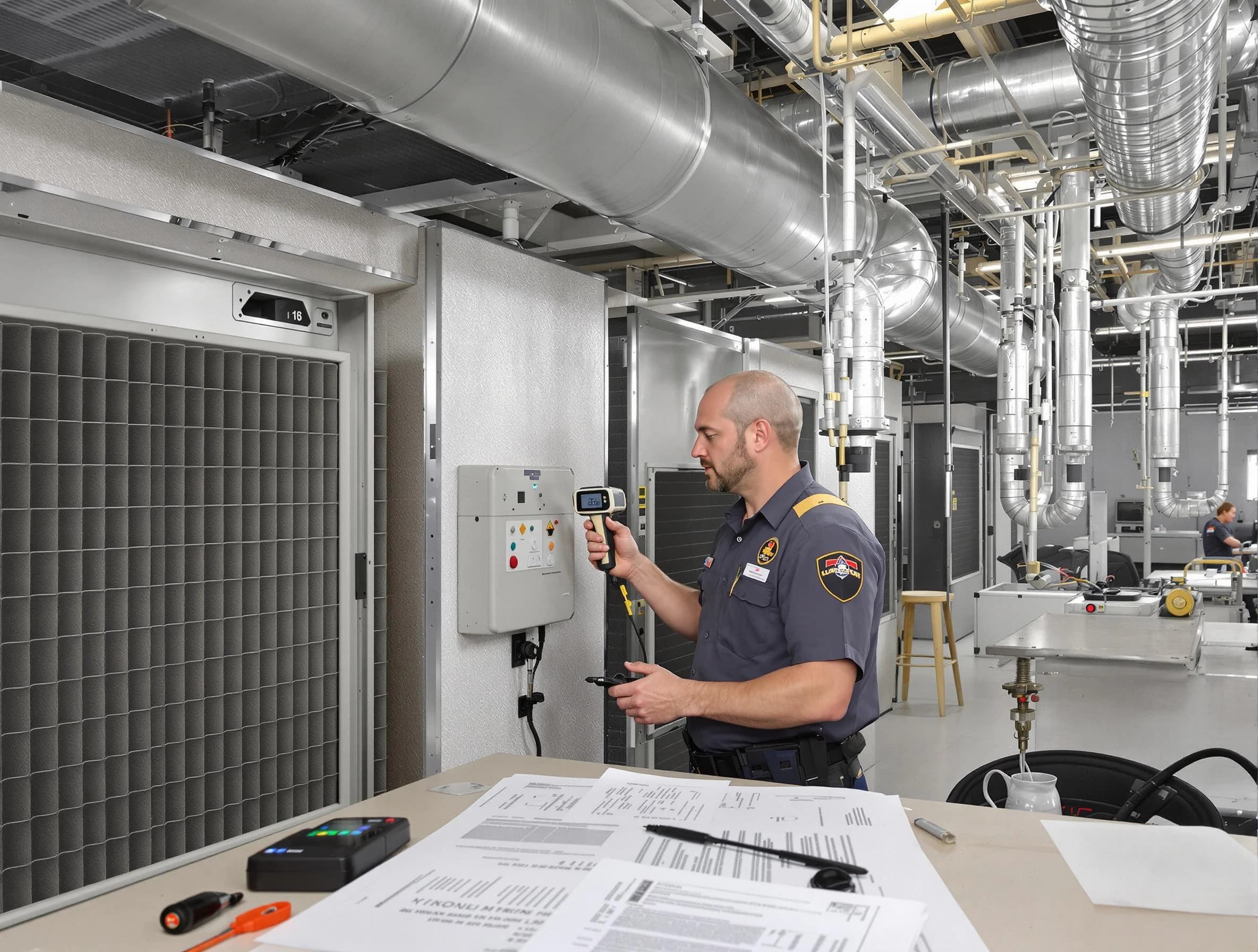 Professional filter system inspection by Milliken Air Duct Cleaning in Milliken