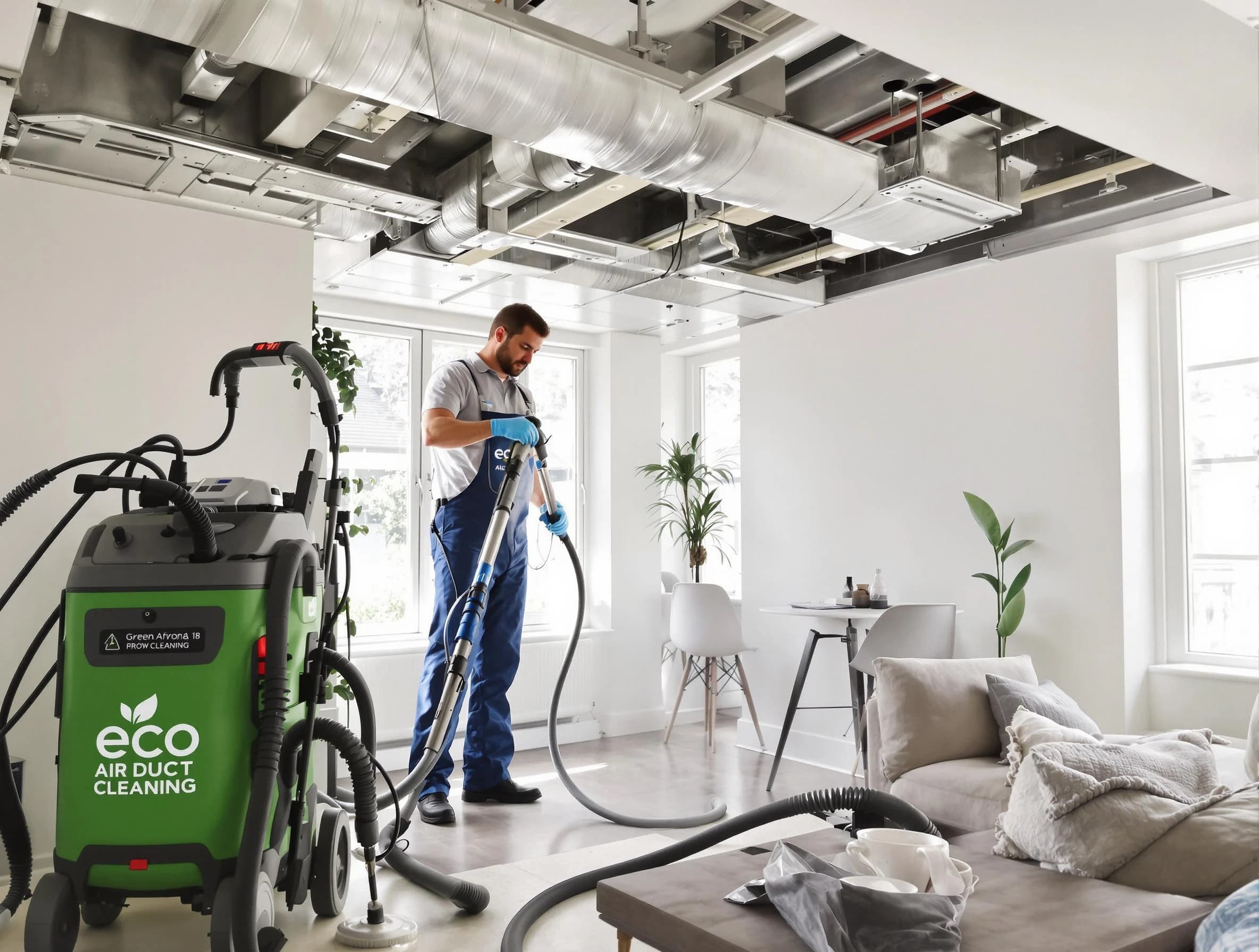 Milliken Air Duct Cleaning technician performing eco-friendly duct cleaning using sustainable methods in Milliken
