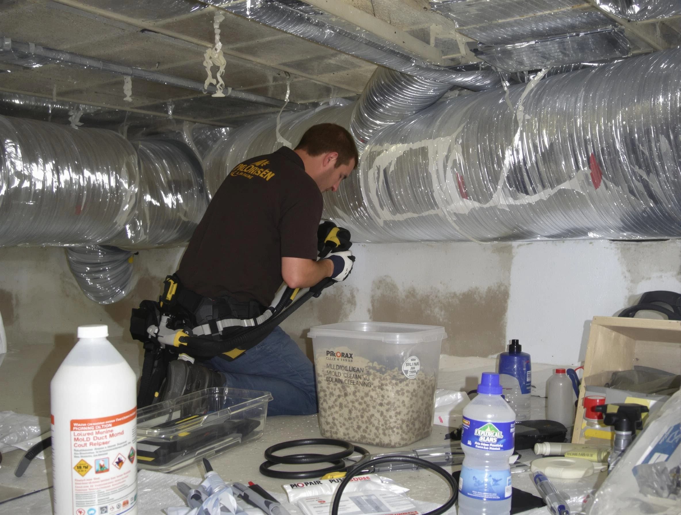 Milliken Air Duct Cleaning specialist performing professional mold removal from air ducts in Milliken