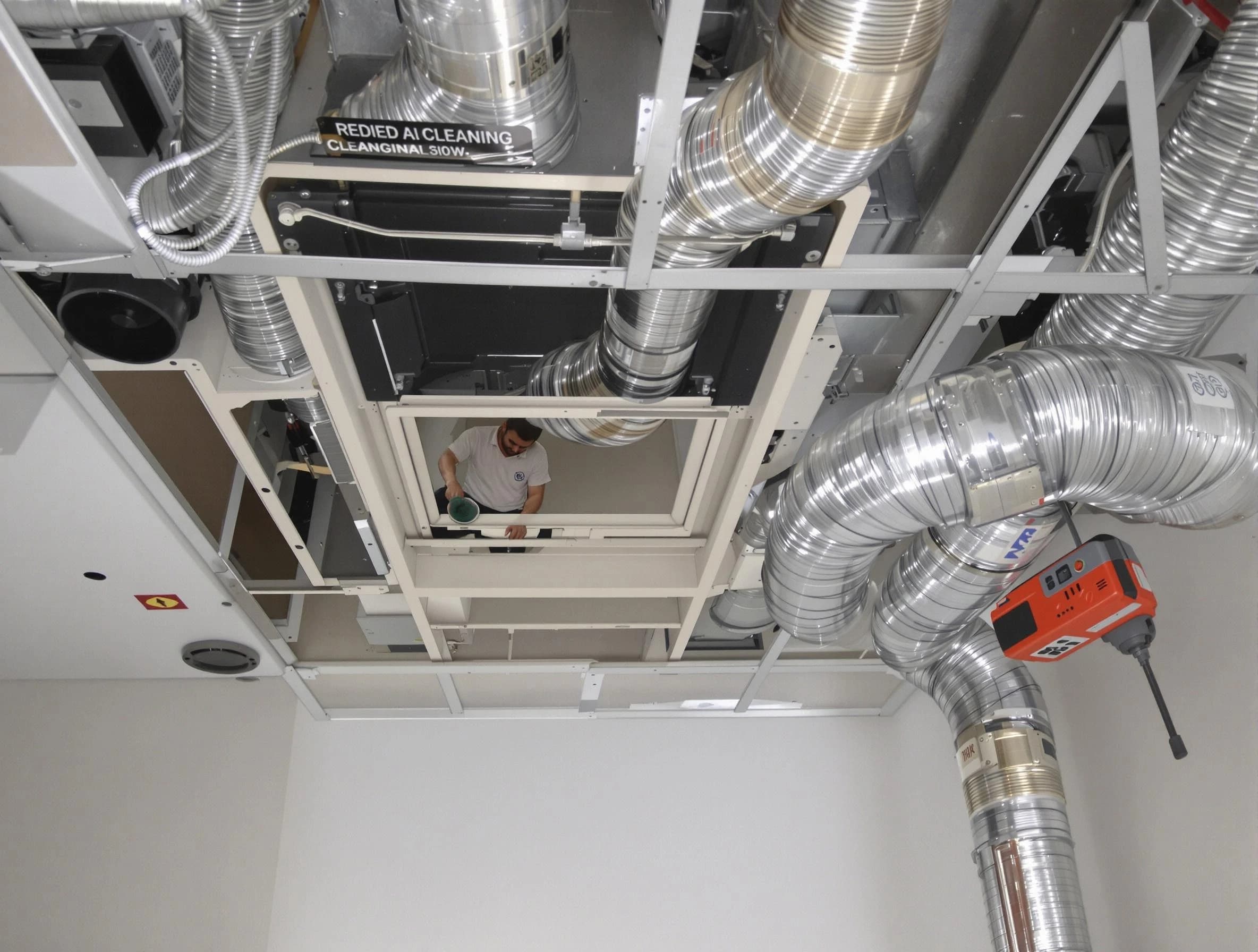 Milliken Air Duct Cleaning technician performing detailed central duct system cleaning in Milliken