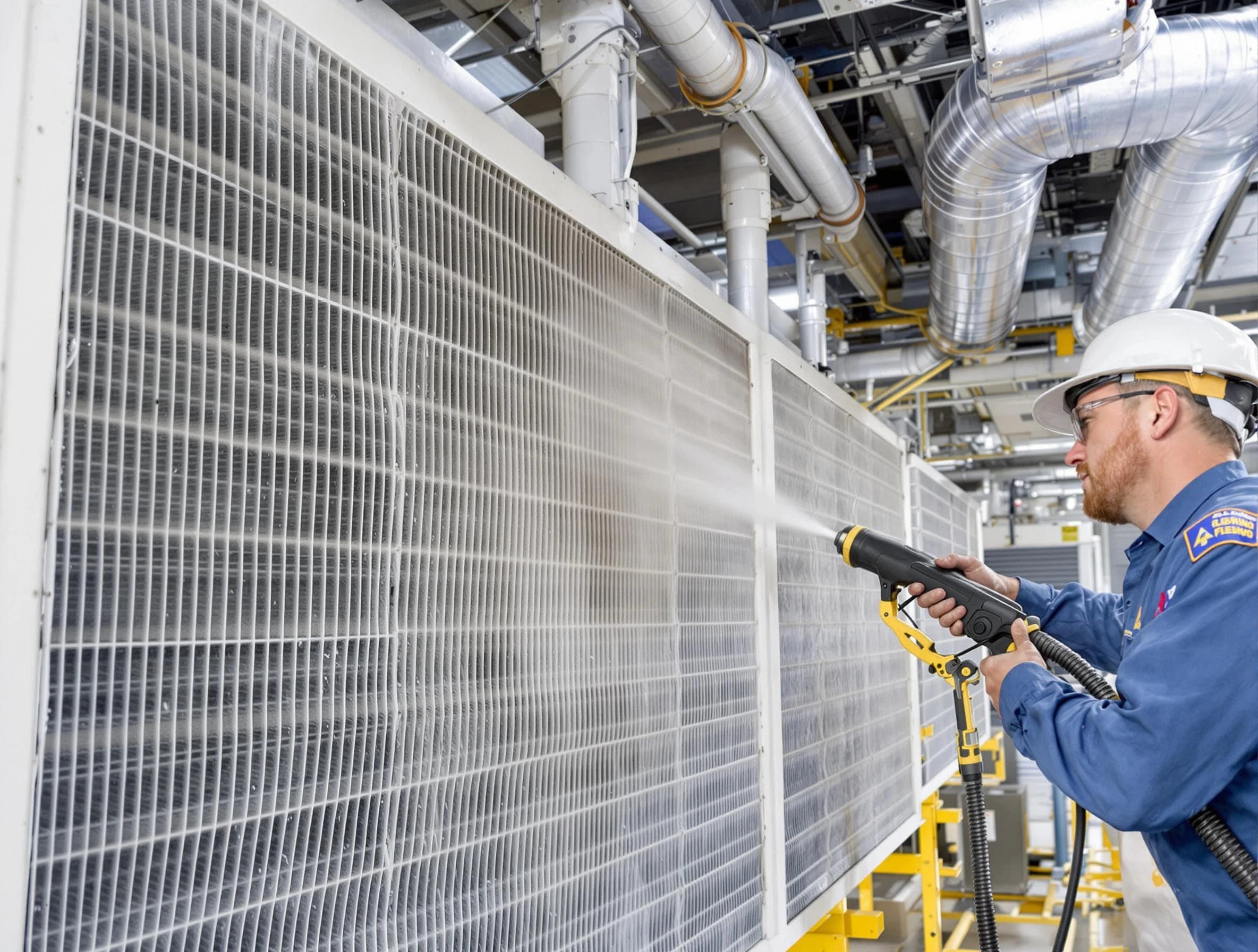 Professional commercial coil cleaning by Milliken Air Duct Cleaning in Milliken