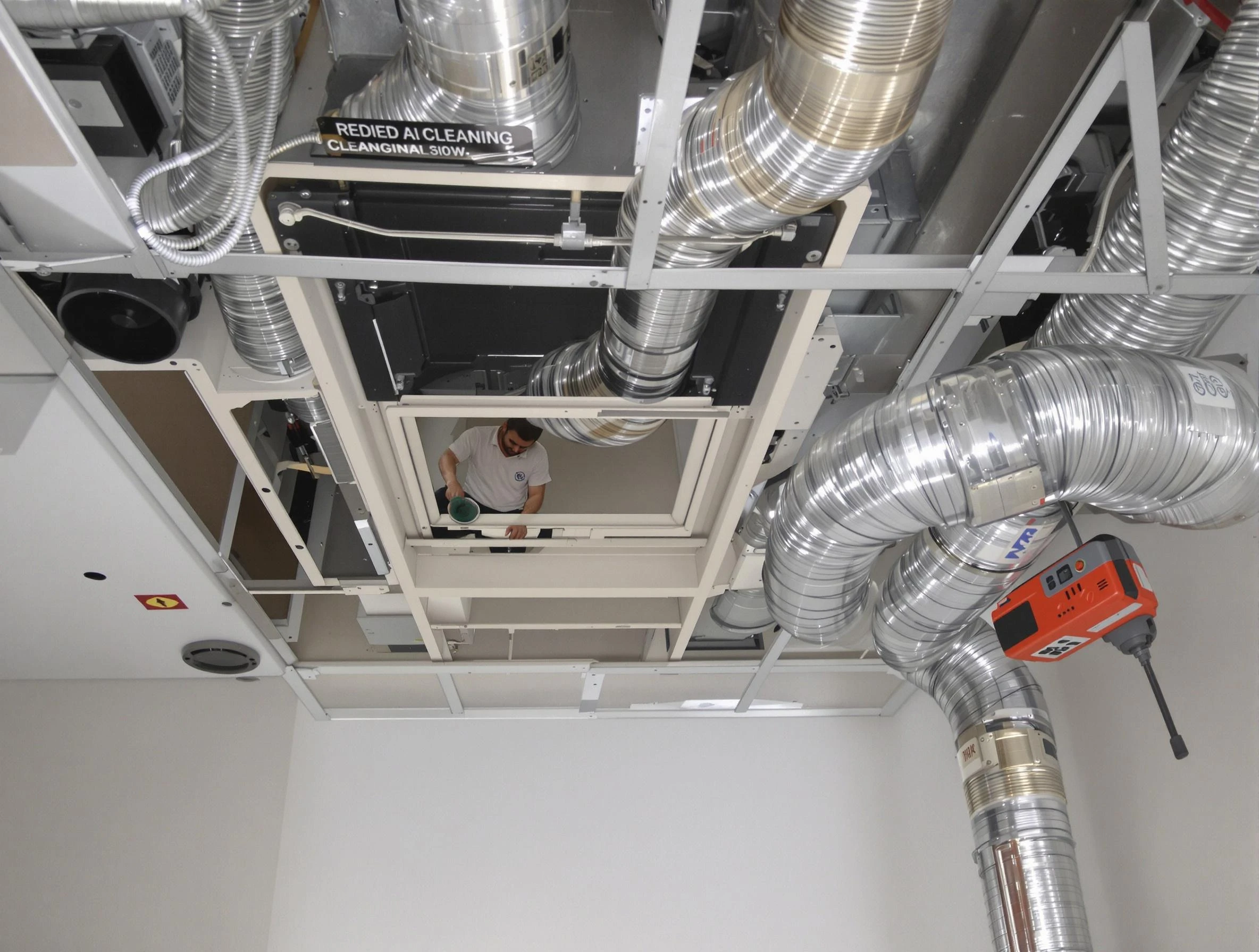 Milliken Air Duct Cleaning technician performing detailed central duct system cleaning in Milliken