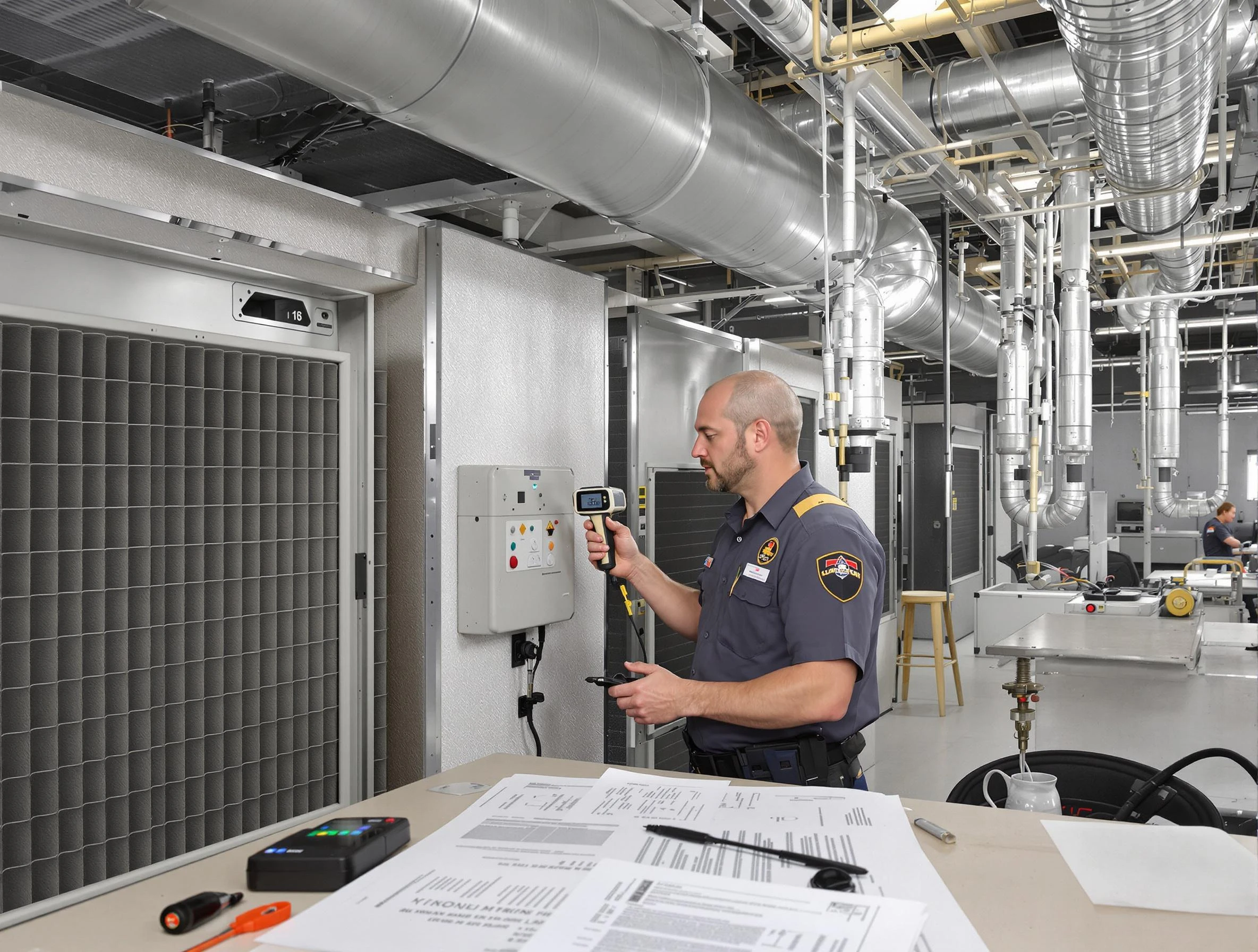 Professional filter system inspection by Milliken Air Duct Cleaning in Milliken